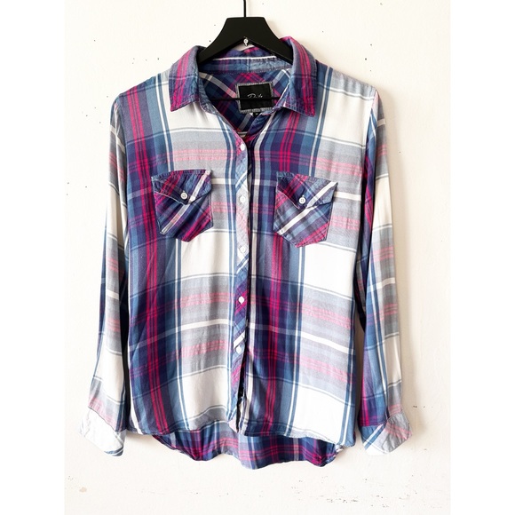 Rails Women’s M Plaid Button Down Front Long Sleeve Shirt - Picture 1 of 7